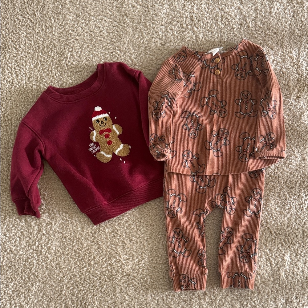 Cat & Jack Red and Brown Kids Matching Set